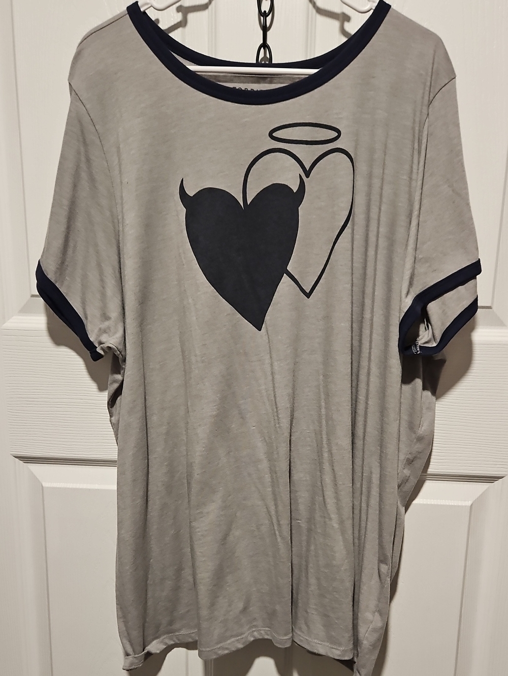 torrid Gray Short-Sleeve Tee with Navy Heart Graphic